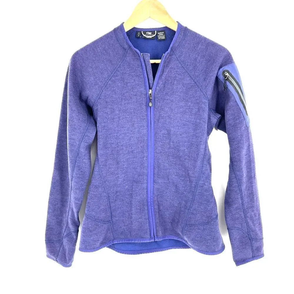 Outdoor Research Jacket Size Small Womens Purple Wool Blend Full Zip Hiking